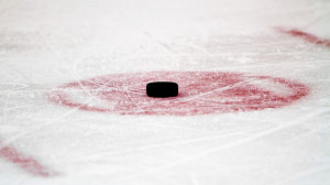 Hockey Puck on Face-off Dot