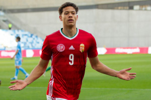 Németh András közel járt a mesterhármashoz a San Marino elleni U21-es Eb-selejtezőn Fotó: Mura László