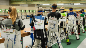 Három éve Mészáros Eszter, Török Ferenc, Hammerl Soma és Dénes Eszter is ifiként nyert a légpuskás csapattal Fotó: Dróth Kristóf