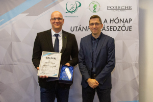 Mester és korábbi tanítványa: Dancsházy-Nagy Tamás (balra) edzői munkáját Imre Géza is méltatta a díjátadón FOTÓ: MURA LÁSZLÓ 