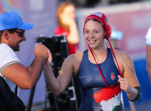 Golopencza Szonja jól védett a magyar kapuban  Fotó: SLOBODAN SANDIĆ / SERBIAN WATER POLO FEDERATION